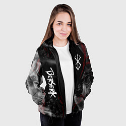 Куртка с капюшоном женская Берсерк - пламя, цвет: 3D-черный — фото 2
