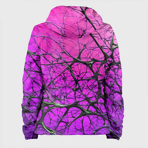 Женская куртка Чёрные волокна и фиолетовый градиент абстракция / 3D-Белый – фото 2