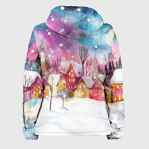 Женская куртка Новогодний ночной дворик / 3D-Черный – фото 2