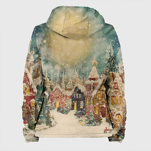 Женская куртка Милый новогодний городок / 3D-Белый – фото 2