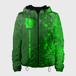 Куртка с капюшоном женская League of Legends - green gradient по-вертикали, цвет: 3D-черный
