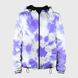 Куртка с капюшоном женская Фиолетовый арт тай дай, цвет: 3D-черный
