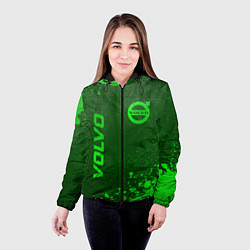 Куртка с капюшоном женская Volvo - green gradient вертикально, цвет: 3D-черный — фото 2
