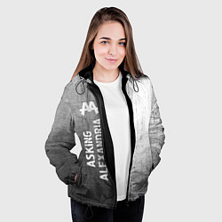Куртка с капюшоном женская Asking Alexandria - grey gradient по-вертикали, цвет: 3D-черный — фото 2