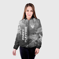 Куртка с капюшоном женская Poppy Playtime - grey gradient вертикально, цвет: 3D-черный — фото 2