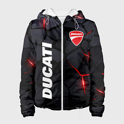 Куртка с капюшоном женская Ducati - плиты с эффектом свечения, цвет: 3D-белый