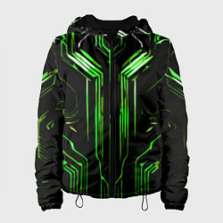 Женская куртка Green stripes on a black background