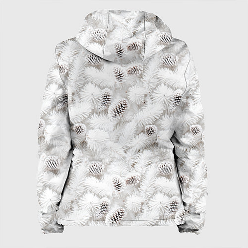 Женская куртка Ёлка с шишками в рождественский мороз / 3D-Белый – фото 2