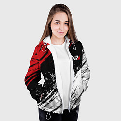 Куртка с капюшоном женская Mass Effect - Merry Christmas, цвет: 3D-белый — фото 2