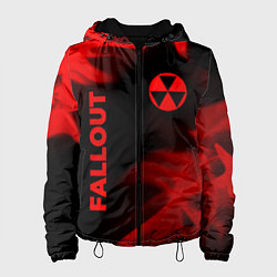 Куртка с капюшоном женская Fallout - red gradient вертикально, цвет: 3D-черный