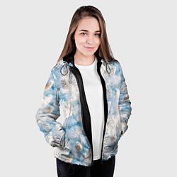 Куртка с капюшоном женская Мороз и солнце - еловые шишки, цвет: 3D-черный — фото 2