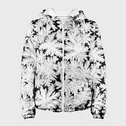 Куртка с капюшоном женская Мороз на стекле, цвет: 3D-белый