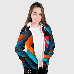 Куртка с капюшоном женская Dota 2 абстракция из линий, цвет: 3D-белый — фото 2