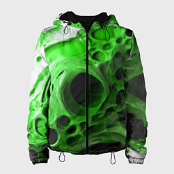 Женская куртка Зелёно-белая абстрактная структура