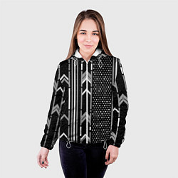 Куртка с капюшоном женская Закулисье чёрно-белое, цвет: 3D-белый — фото 2
