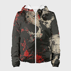 Женская куртка Силуэты черепов на гранжевом фоне