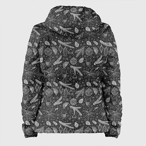 Женская куртка Новогодние зимние украшения / 3D-Черный – фото 2