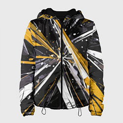 Женская куртка Чёрно-жёлто-белая абстракция