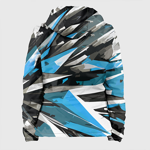 Женская куртка Чёрно-сине-белая абстракция / 3D-Белый – фото 2