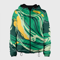 Женская куртка Абстрактные полосы в зелёных тонах