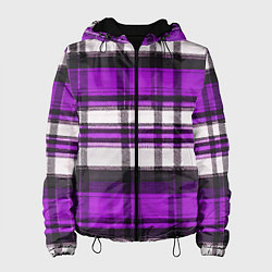 Женская куртка Фиолетово-белая ткань в клетку