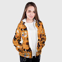 Куртка с капюшоном женская Гарри Поттер паттерн, цвет: 3D-белый — фото 2