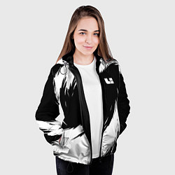 Куртка с капюшоном женская Lixiang - белые штрихи, цвет: 3D-черный — фото 2