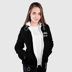 Куртка с капюшоном женская Arctic Monkeys - classic black color, цвет: 3D-белый — фото 2