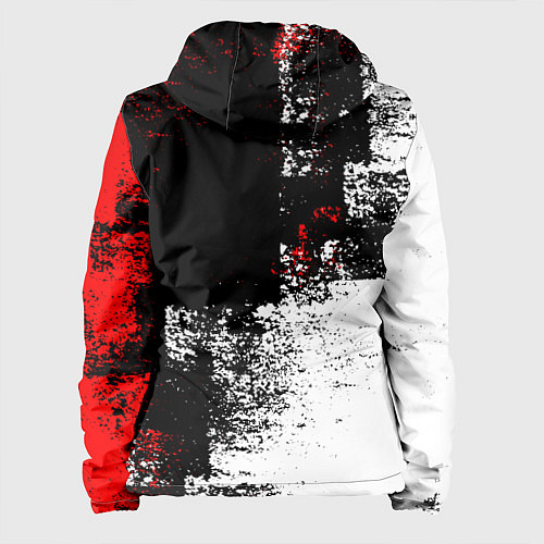 Женская куртка Arctic Monkeys - Красные и белые помехи / 3D-Белый – фото 2