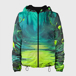 Женская куртка Зелёная кислотная абстракция