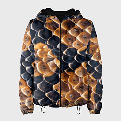 Куртка с капюшоном женская Змеиный талисман, цвет: 3D-черный