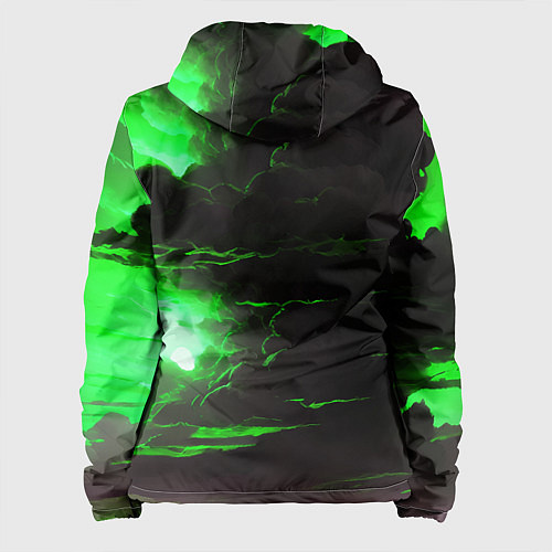 Женская куртка Кислотный зелёный закат / 3D-Белый – фото 2