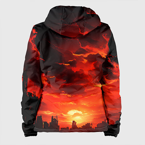 Женская куртка Багровый апокалиптический закат / 3D-Белый – фото 2