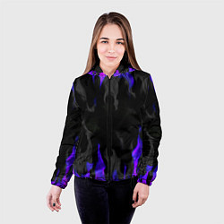 Куртка с капюшоном женская Неоновый огонь и дым, цвет: 3D-черный — фото 2