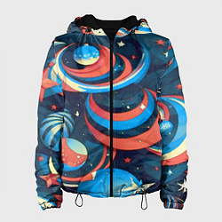 Женская куртка Абстракция ёлочных игрушек