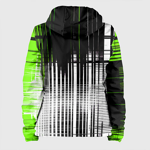 Женская куртка Зелёно-чёрный гранж на белом фоне / 3D-Белый – фото 2