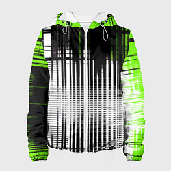 Женская куртка Зелёно-чёрный гранж на белом фоне