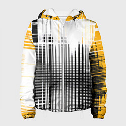Женская куртка Жёлто-чёрный гранж на белом фоне