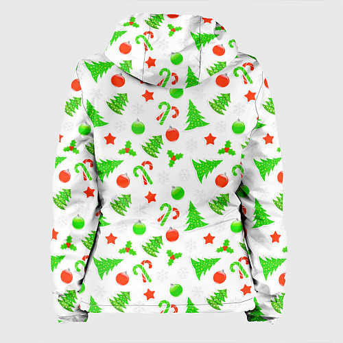 Женская куртка Новогодний ёлочный паттерн / 3D-Белый – фото 2
