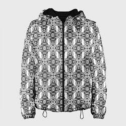 Куртка с капюшоном женская Винтажный ажур, цвет: 3D-черный