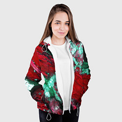 Куртка с капюшоном женская Голубой минерал в красном камне, цвет: 3D-белый — фото 2