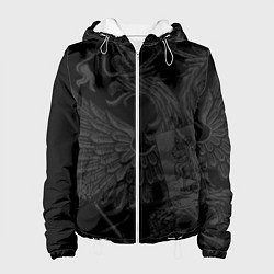 Женская куртка Герб России - черный минимализм