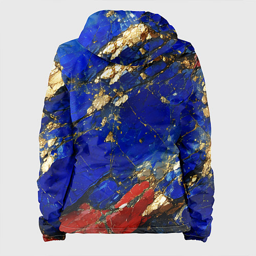 Женская куртка Золотой и красный минерал в синем камне / 3D-Белый – фото 2