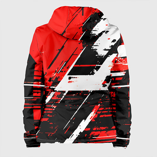 Женская куртка Diagonal black and white stripes on a red backgrou / 3D-Белый – фото 2