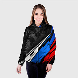 Куртка с капюшоном женская Россия - абстракция, цвет: 3D-черный — фото 2