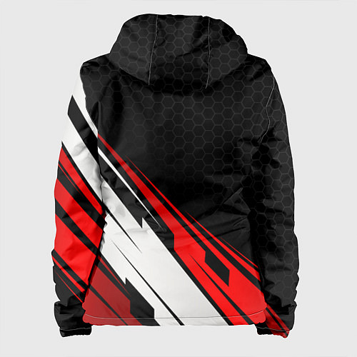 Женская куртка Lixiang - красная абстракция / 3D-Белый – фото 2