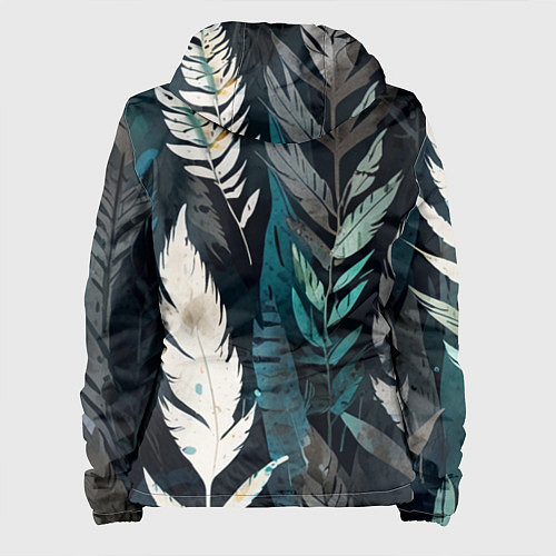 Женская куртка Перья и листья / 3D-Белый – фото 2