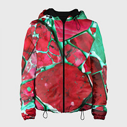 Женская куртка Зеленый минерал в красном камне