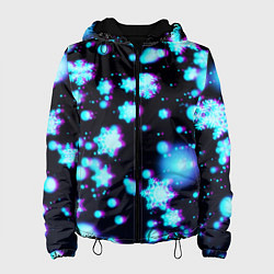 Женская куртка Неоновые снежинки глитч