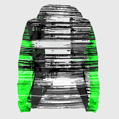 Женская куртка Горизонтальные чёрные линии на бело-зелёном фоне / 3D-Белый – фото 2